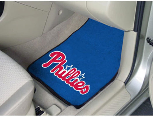 Philadelphia Phillies Front Floor Mats, Carpet Car Set, 18x27 Inch, Nylon, Set of 2 1