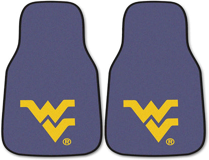 West Virginia University Mountaineers Front Floor Mats, Carpet Car Set, 18x27 Inch, Nylon, Set of 2 1