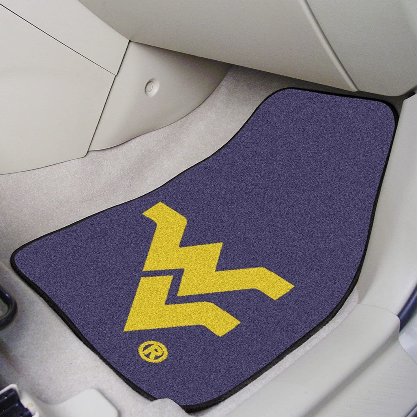West Virginia University Mountaineers Front Floor Mats, Carpet Car Set, 18x27 Inch, Nylon, Set of 2 2