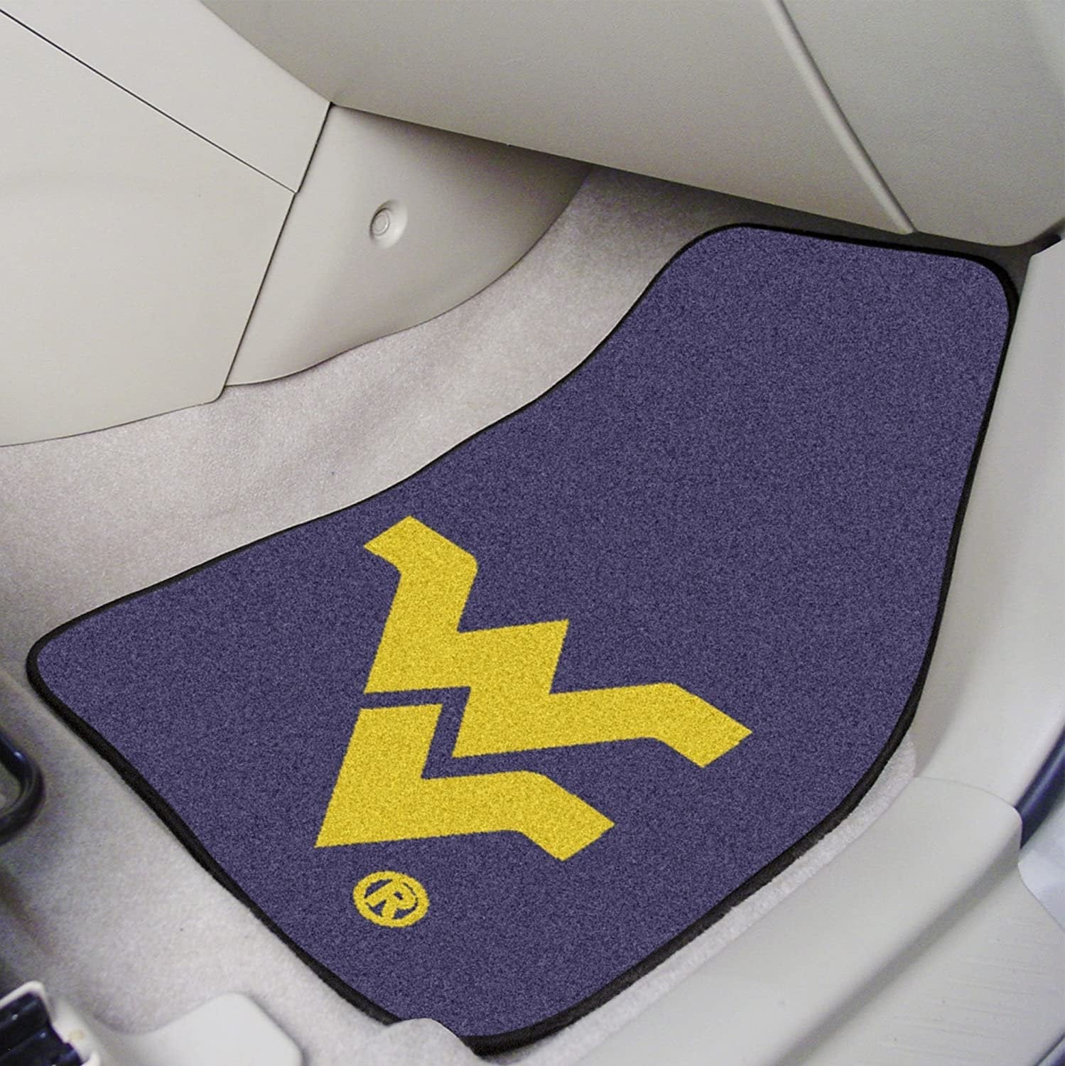 West Virginia University Mountaineers Front Floor Mats, Carpet Car Set, 18x27 Inch, Nylon, Set of 2 2