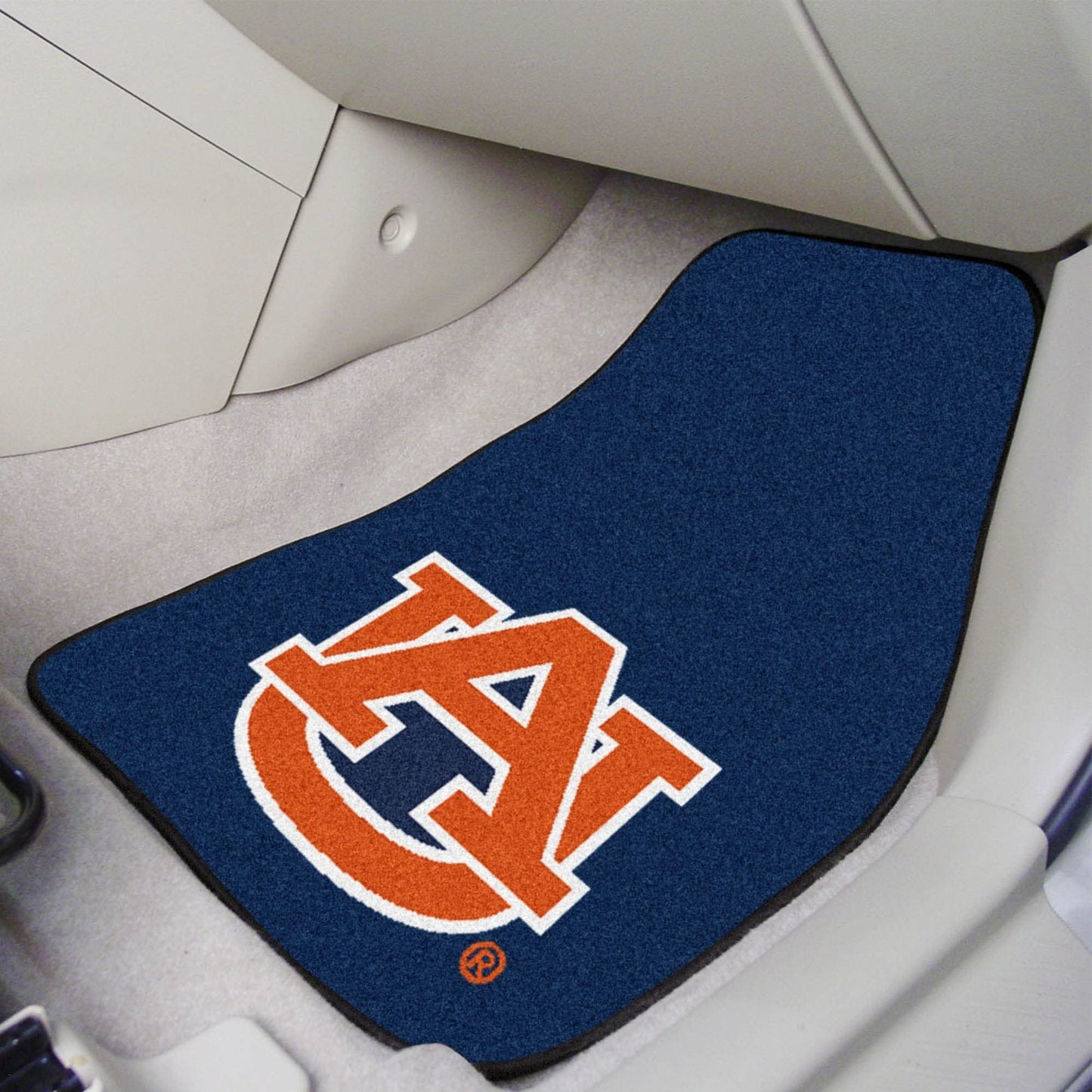Auburn University Tigers 2-Piece Vehicle Carpet Mat Set, Front Row Automotive Floor Mats, Non-Slip Backing, 18x27 Inch Each, Team Colors, Officially Licensed 2