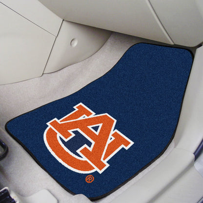Auburn University Tigers 2-Piece Vehicle Carpet Mat Set, Front Row Automotive Floor Mats, Non-Slip Backing, 18x27 Inch Each, Team Colors, Officially Licensed 2