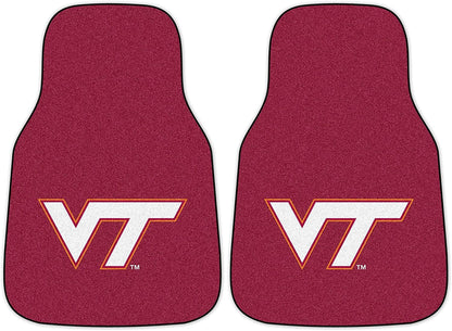 Virginia Tech University Hokies Front Floor Mats, Carpet Car Set, 18x27 Inch, Nylon, Set of 2 1