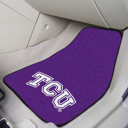 Texas Christian University Horned Frogs TCU Front Floor Mats, Carpet Car Set, 18x27 Inch, Nylon, Set of 2 2