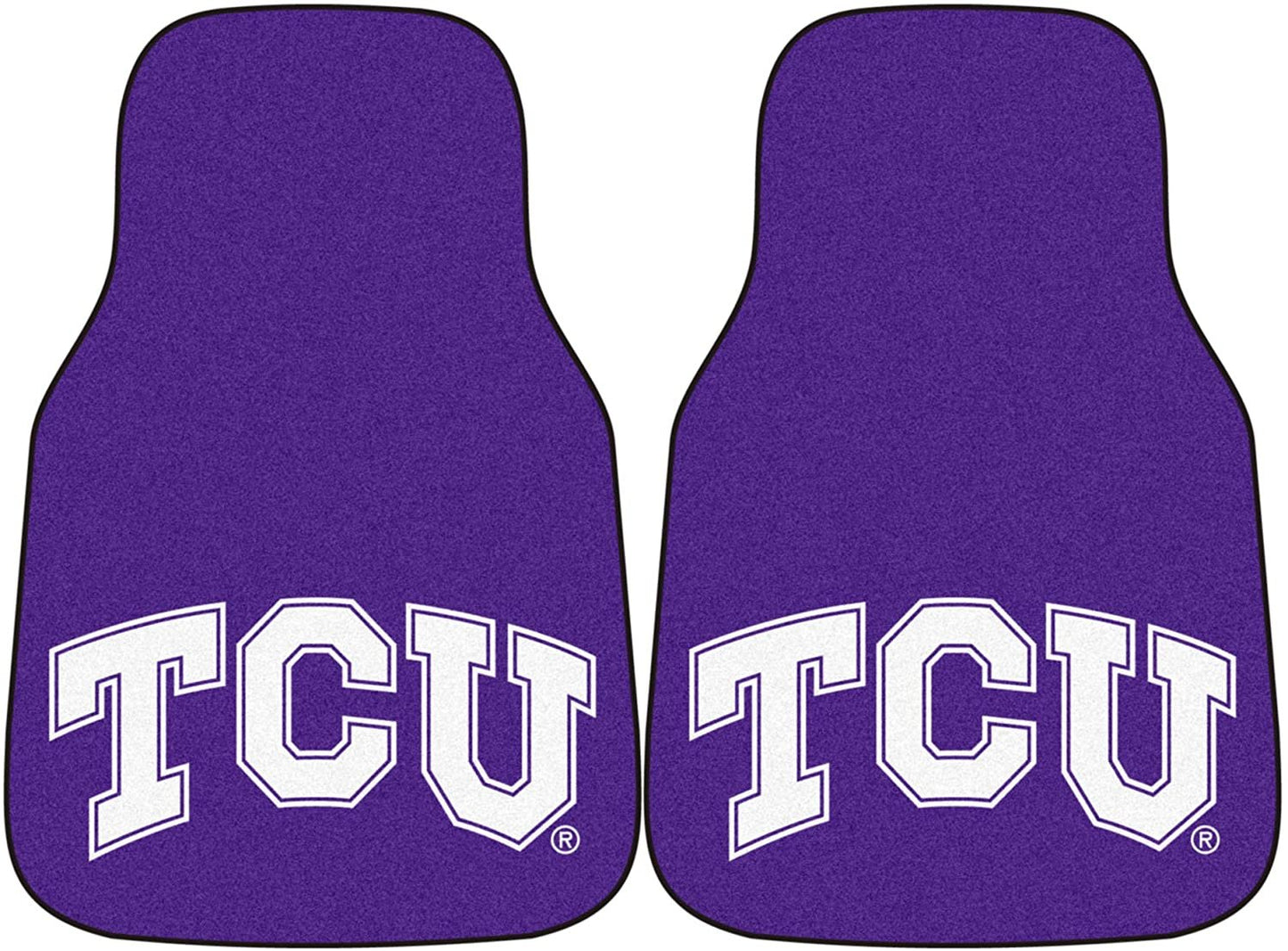 Texas Christian University Horned Frogs TCU Front Floor Mats, Carpet Car Set, 18x27 Inch, Nylon, Set of 2 1
