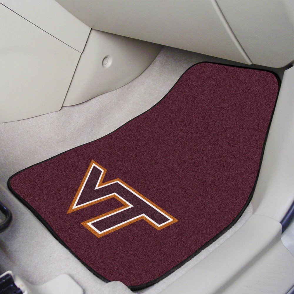 Virginia Tech 2-piece Carpeted Car Mats 17"x27" 1
