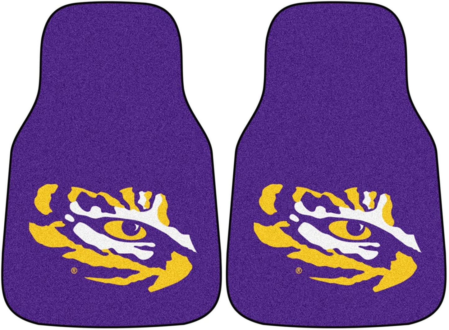 Louisiana State University Tigers LSU Front Floor Mats, Carpet Car Set, 18x27 Inch, Nylon, Set of 2 1