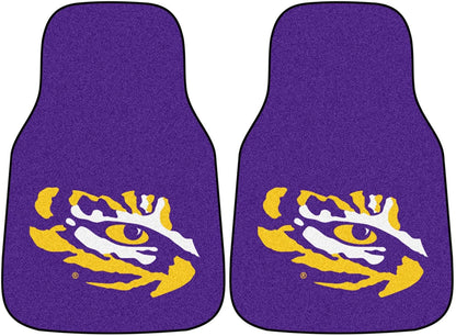 Louisiana State University Tigers LSU Front Floor Mats, Carpet Car Set, 18x27 Inch, Nylon, Set of 2 1