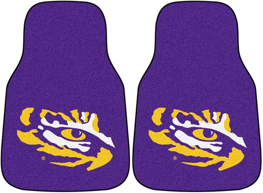 Louisiana State University Tigers LSU Front Floor Mats, Carpet Car Set, 18x27 Inch, Nylon, Set of 2 1