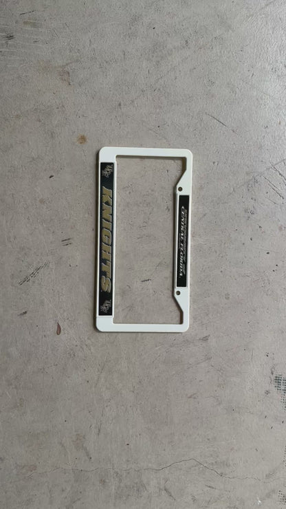 University of Central Florida UCF Knights White Plastic License Plate Frame Tag Cover, 12x6 Inch