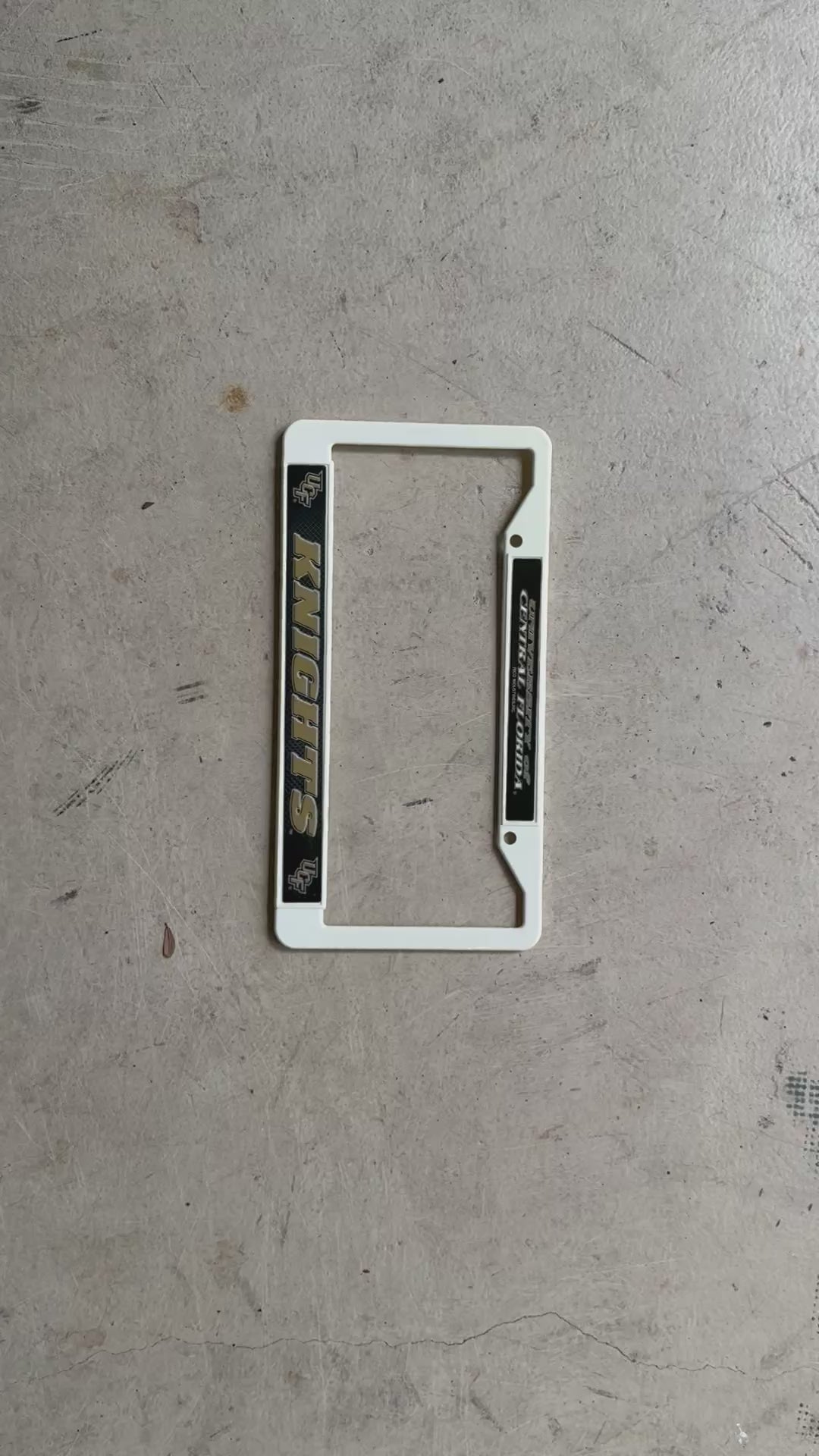 University of Central Florida UCF Knights White Plastic License Plate Frame Tag Cover, 12x6 Inch